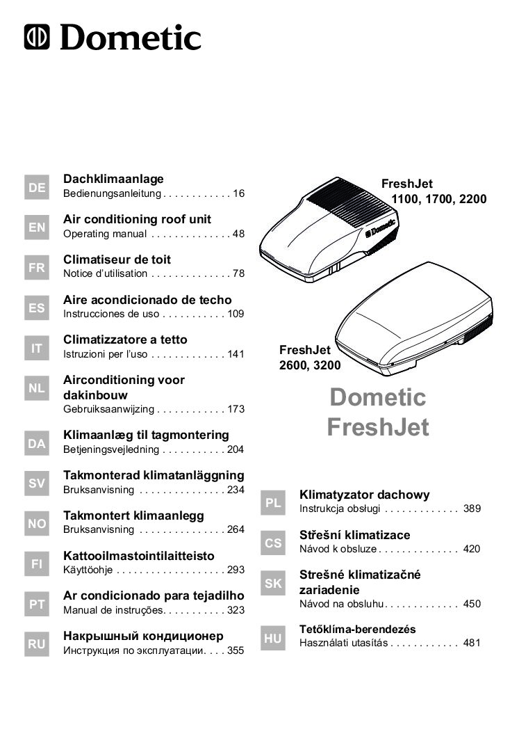 Dometic FreshJet 2200 Bedienungsanleitung