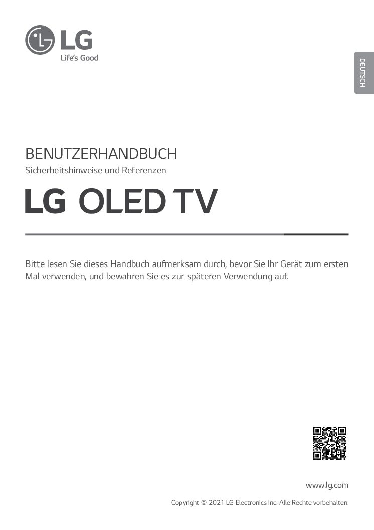 LG OLED65G1 Bedienungsanleitung