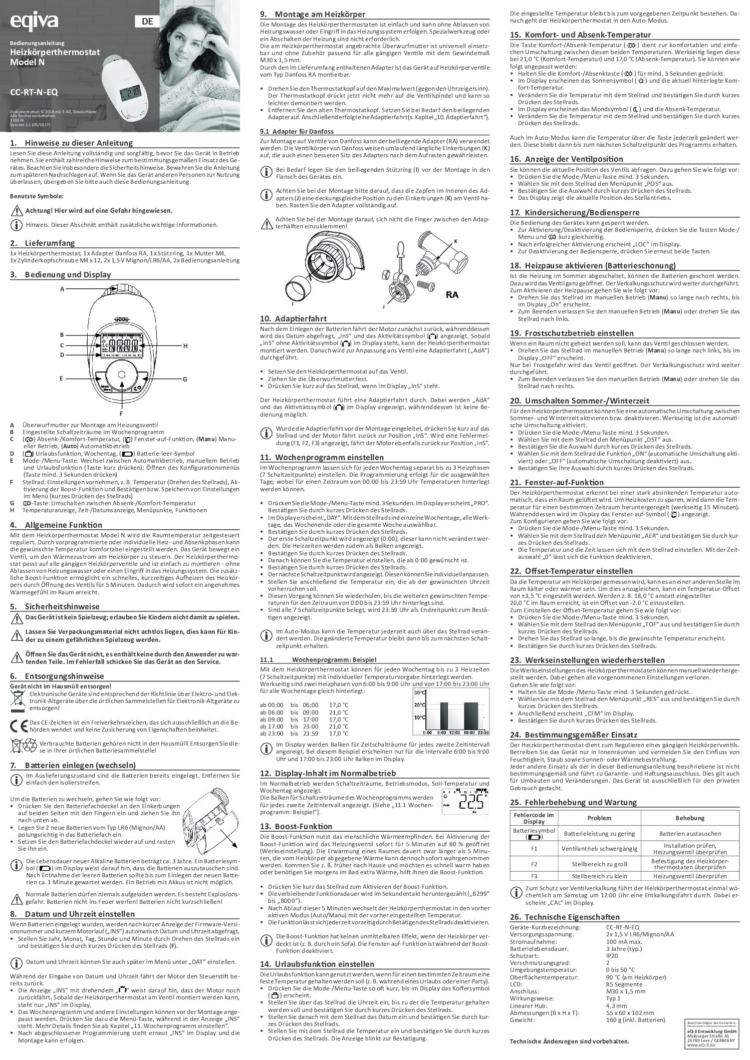 Eqiva CC-RT-N-EQ Bedienungsanleitung