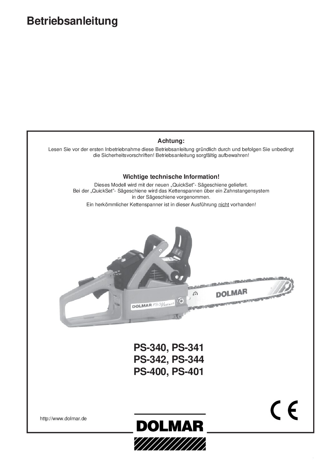 Dolmar PS-401 Bedienungsanleitung