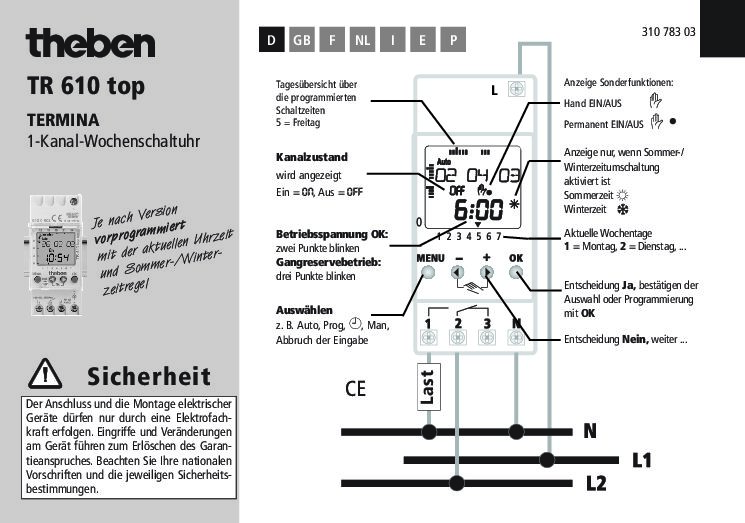 Theben TR 610 top Termina Bedienungsanleitung