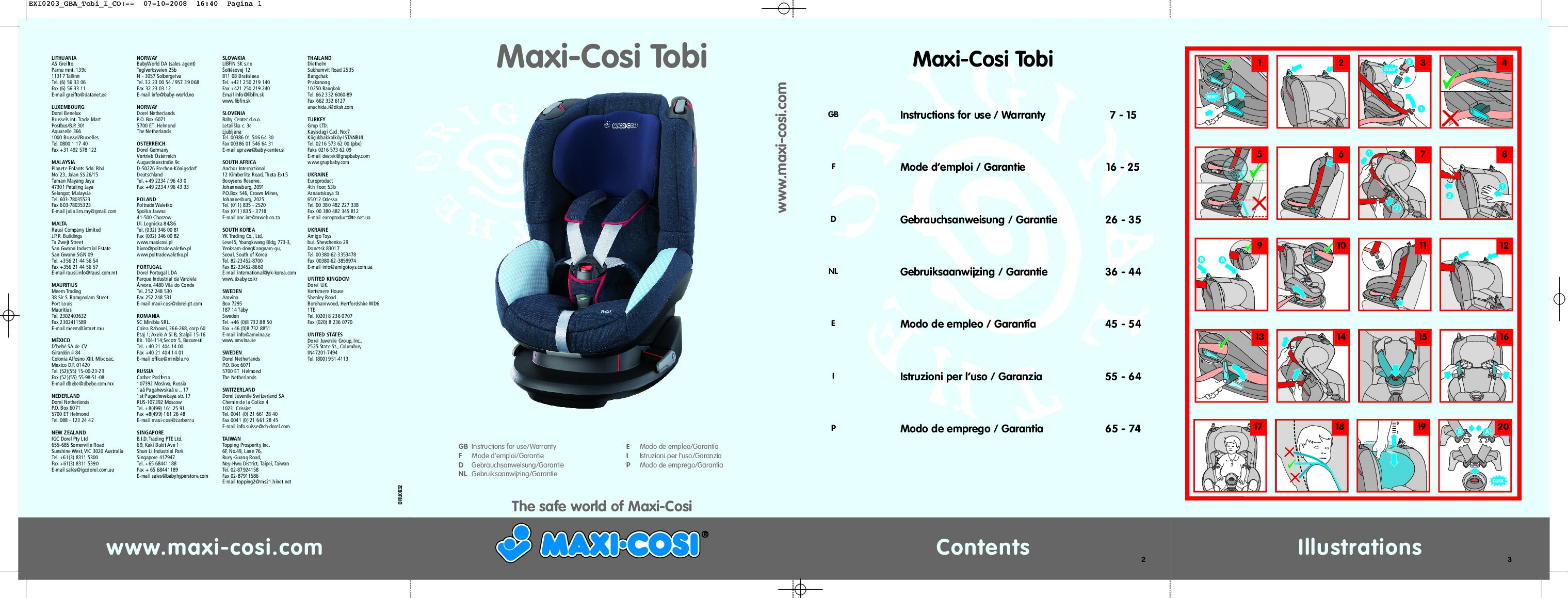 Maxi-Cosi tobi Bedienungsanleitung