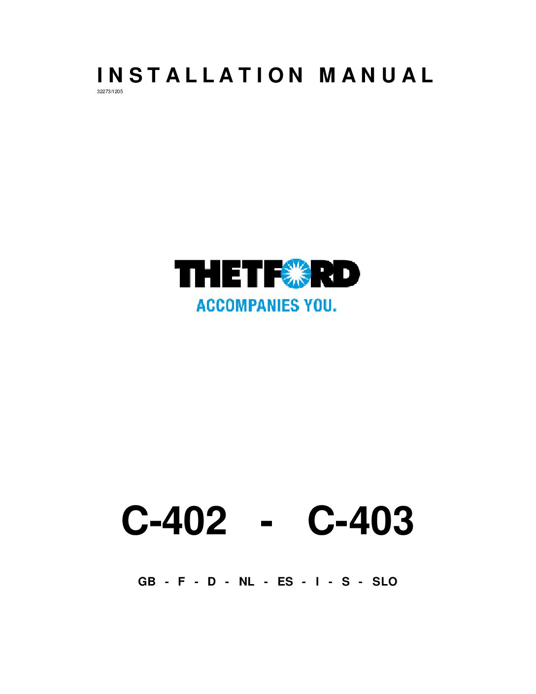 Thetford C400 Bedienungsanleitung