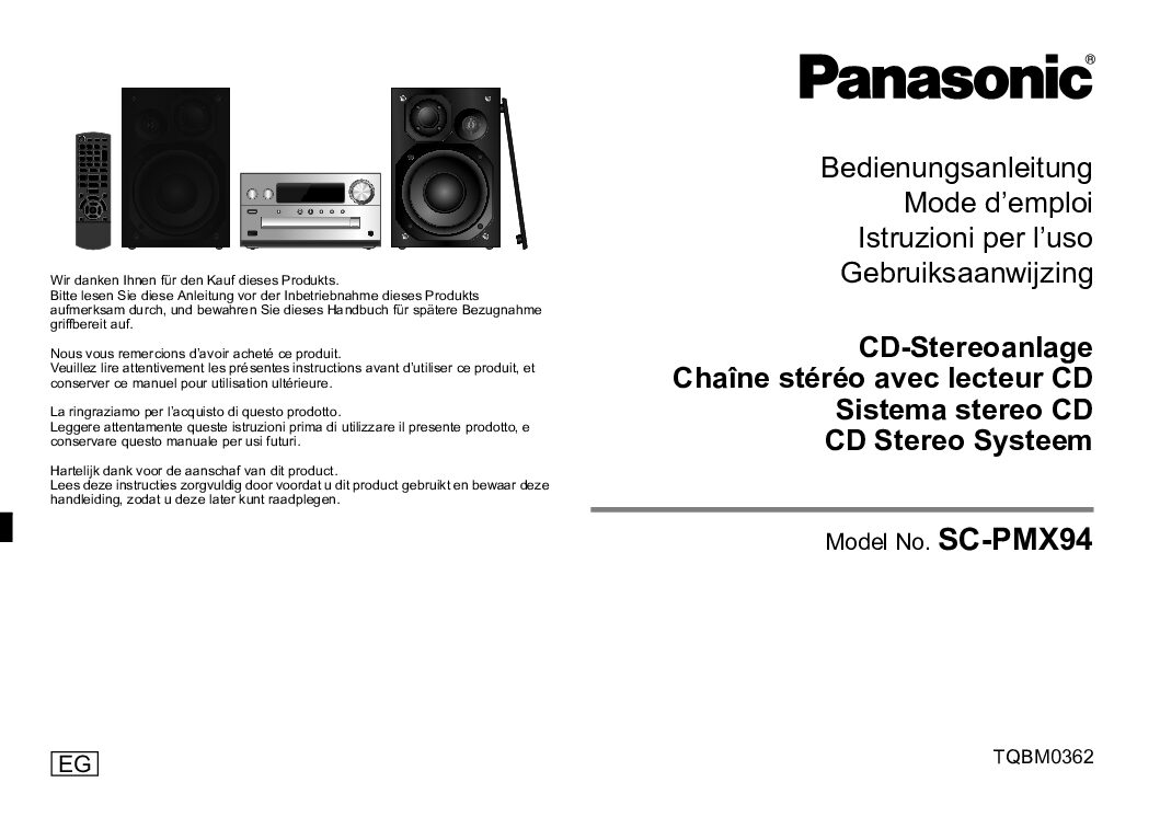 Panasonic SC-PMX94 Bedienungsanleitung