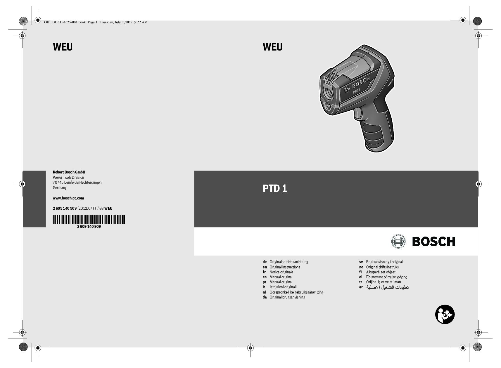 Bosch PTD 1 Bedienungsanleitung 