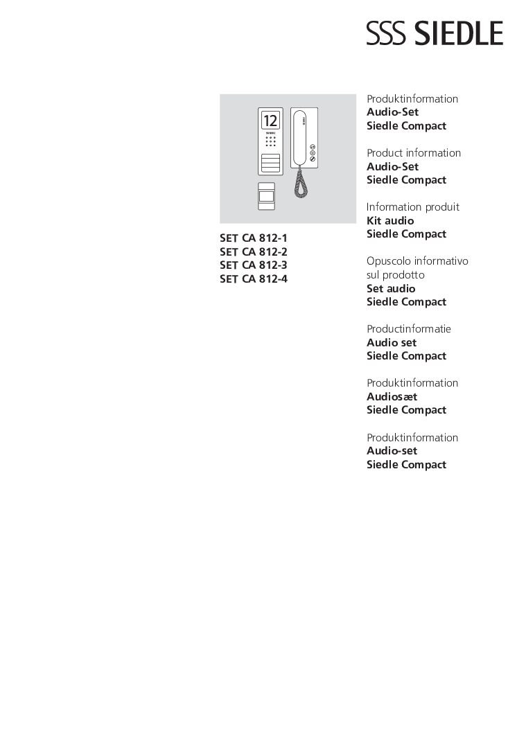 Siedle SET CA 812-3 Bedienungsanleitung