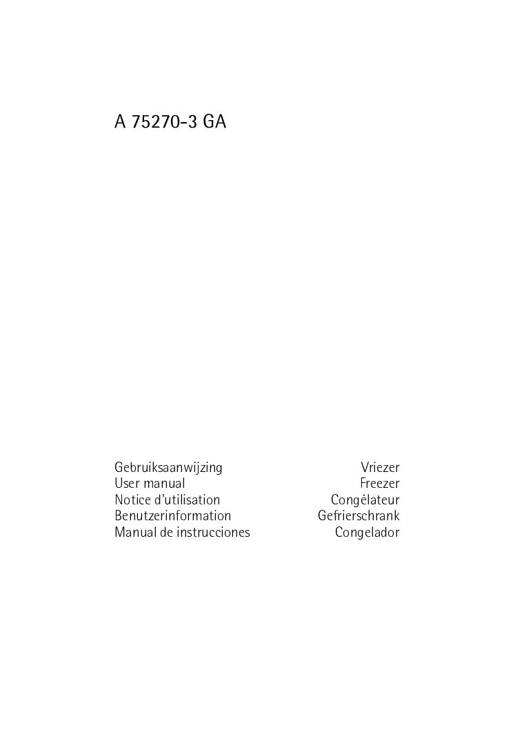 AEG Electrolux Arctis 75270 GA3 Bedienungsanleitung