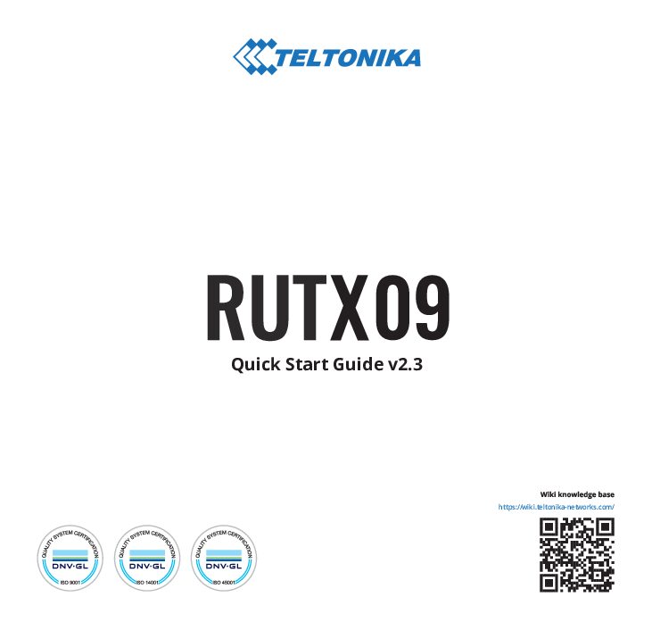 Teltonika RUTX09 Bedienungsanleitung