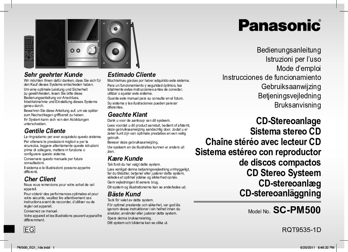 Panasonic SC-PM500 Bedienungsanleitung 