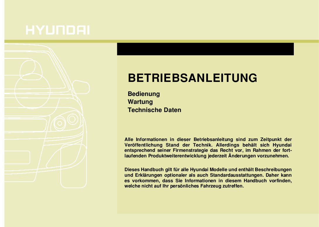 2015 Hyundai i10 Bedienungsanleitung