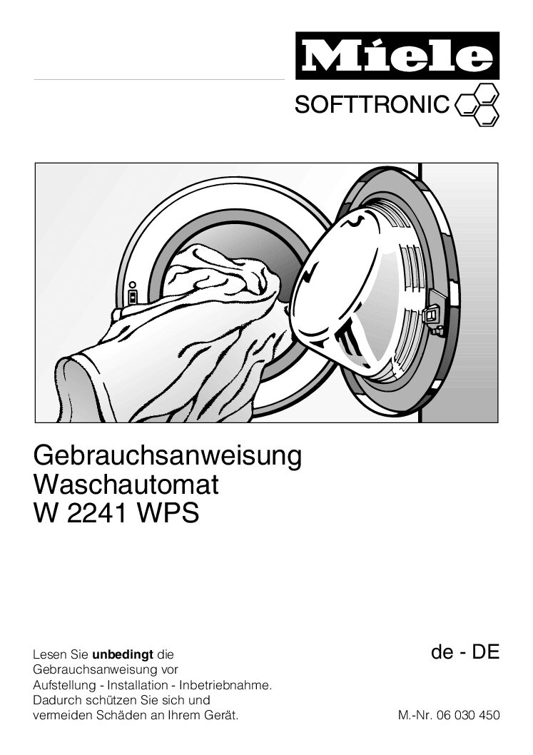 Miele w 2241 wps softtronic Bedienungsanleitung