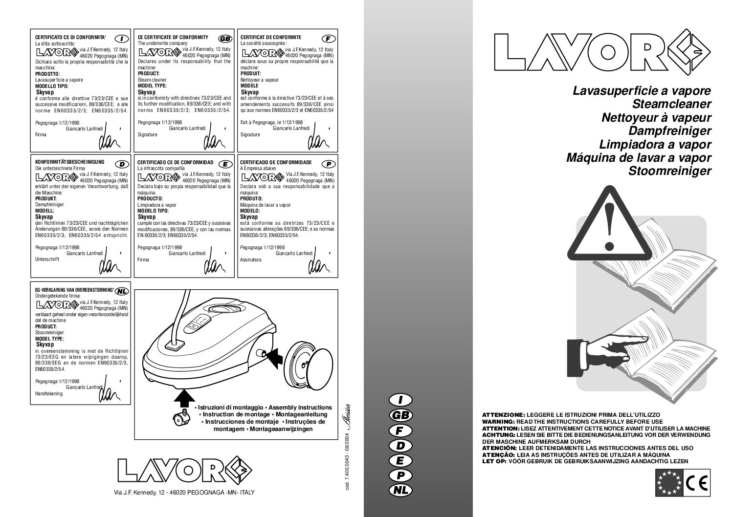 Lavorwash SKYVAP-Syncrovap Bedienungsanleitung