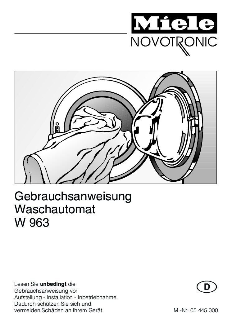 Miele w 963 Bedienungsanleitung