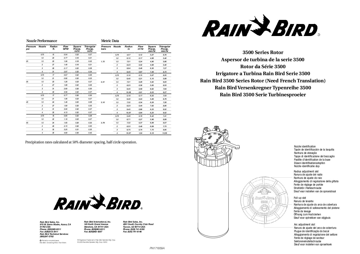 RAINBIRD 3500 Series Bedienungsanleitung