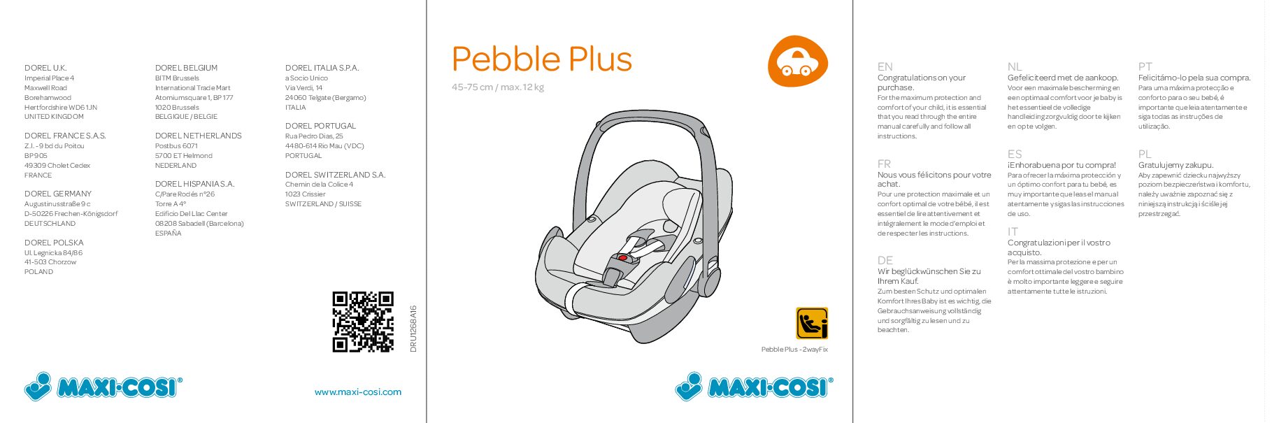 Maxi-Cosi Pebble Plus Bedienungsanleitung