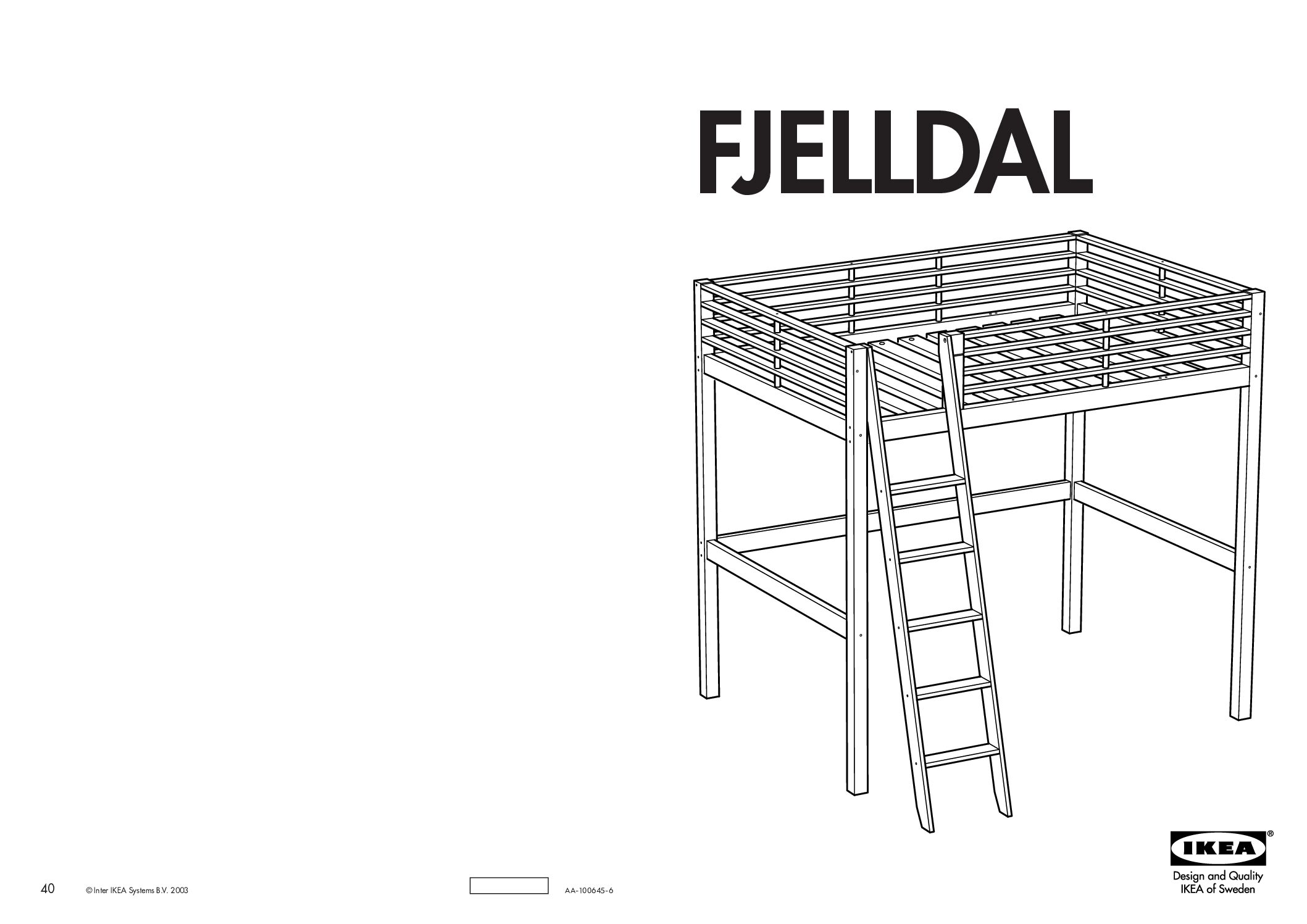 Ikea Fjelldal hoogslaper Bedienungsanleitung
