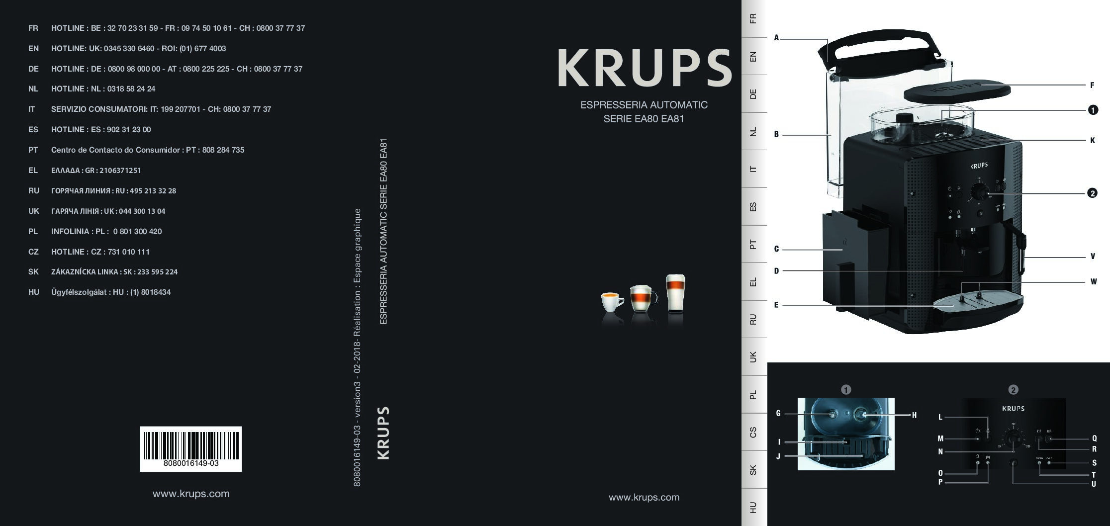 Krups EA81 serie - ESPRESSERIA AUTOMATIC Bedienungsanleitung