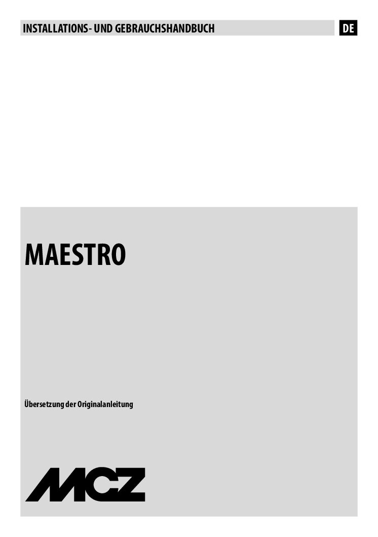 MCZ MAESTRO Bedienungsanleitung
