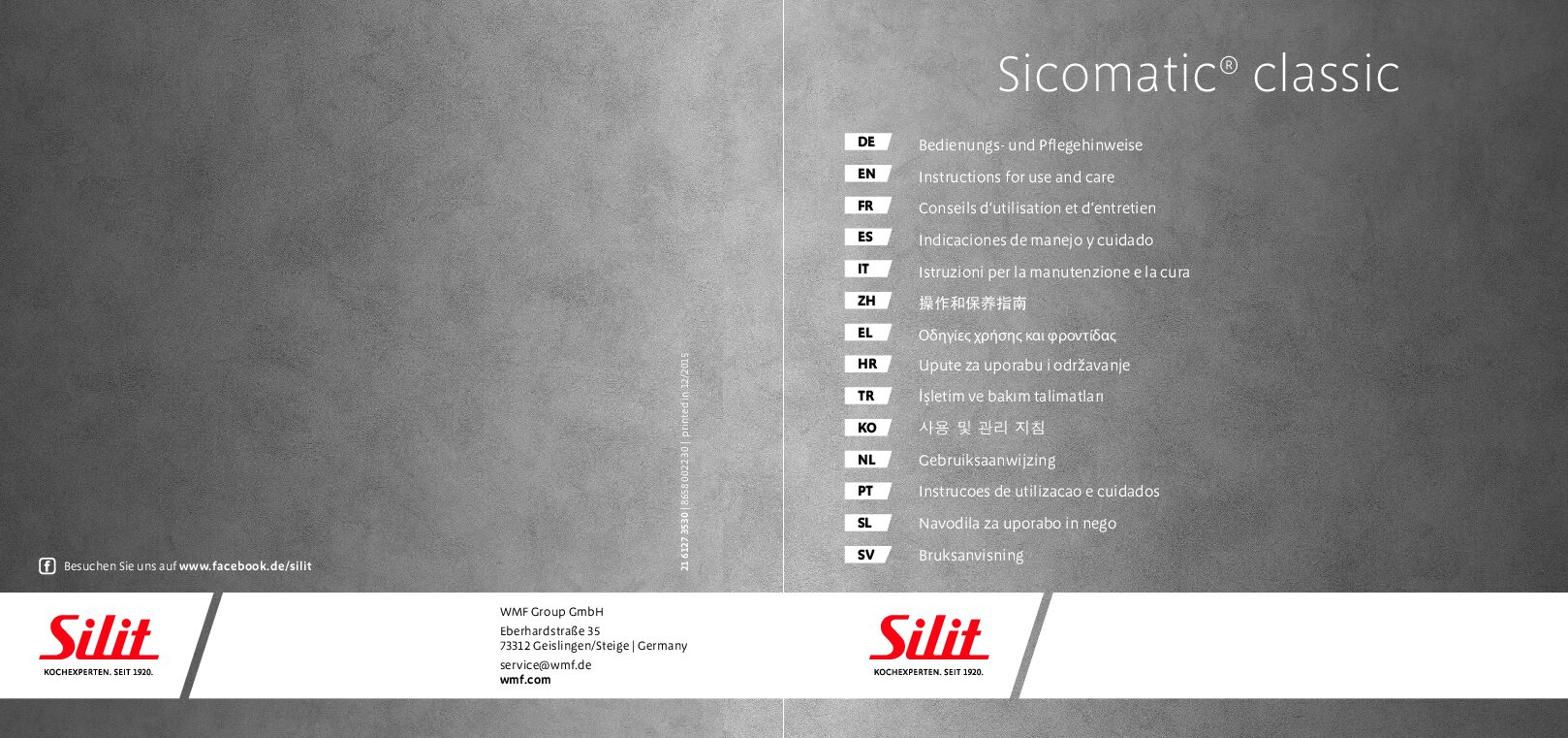 Silit Sicomatic classic Bedienungsanleitung