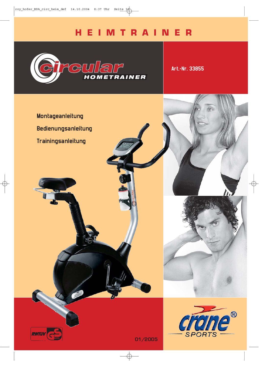 Crane sports Circular Hometrainer - 33855 Bedienungsanleitung