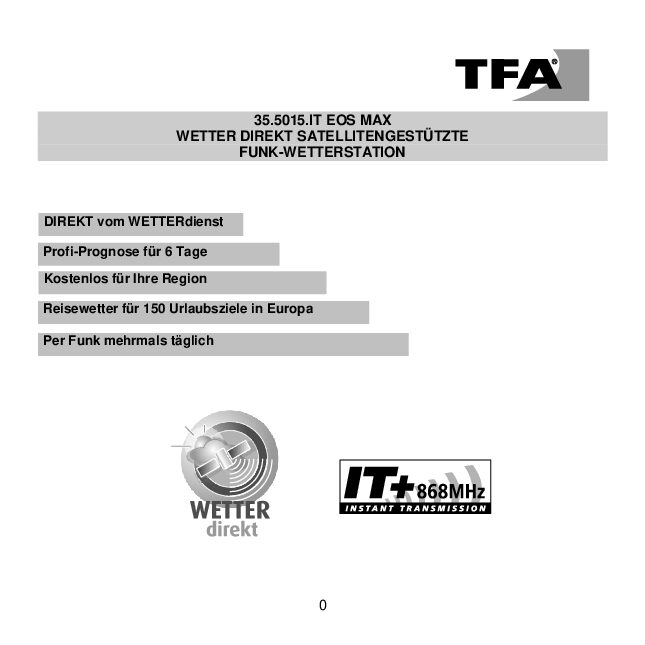 TFA 35.5015.IT EOS MAX Bedienungsanleitung