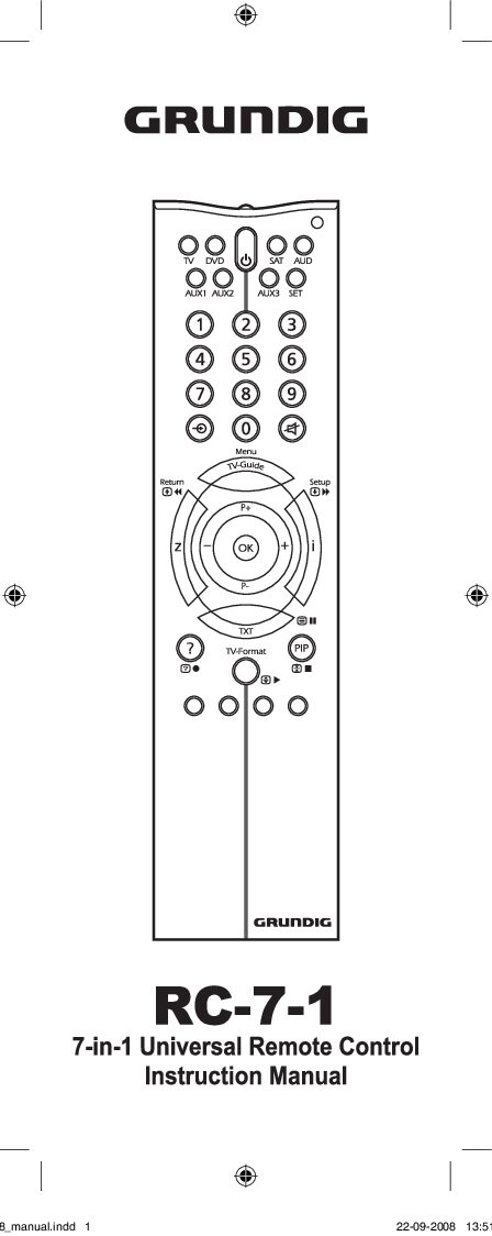 Grundig RC-7-1 Bedienungsanleitung