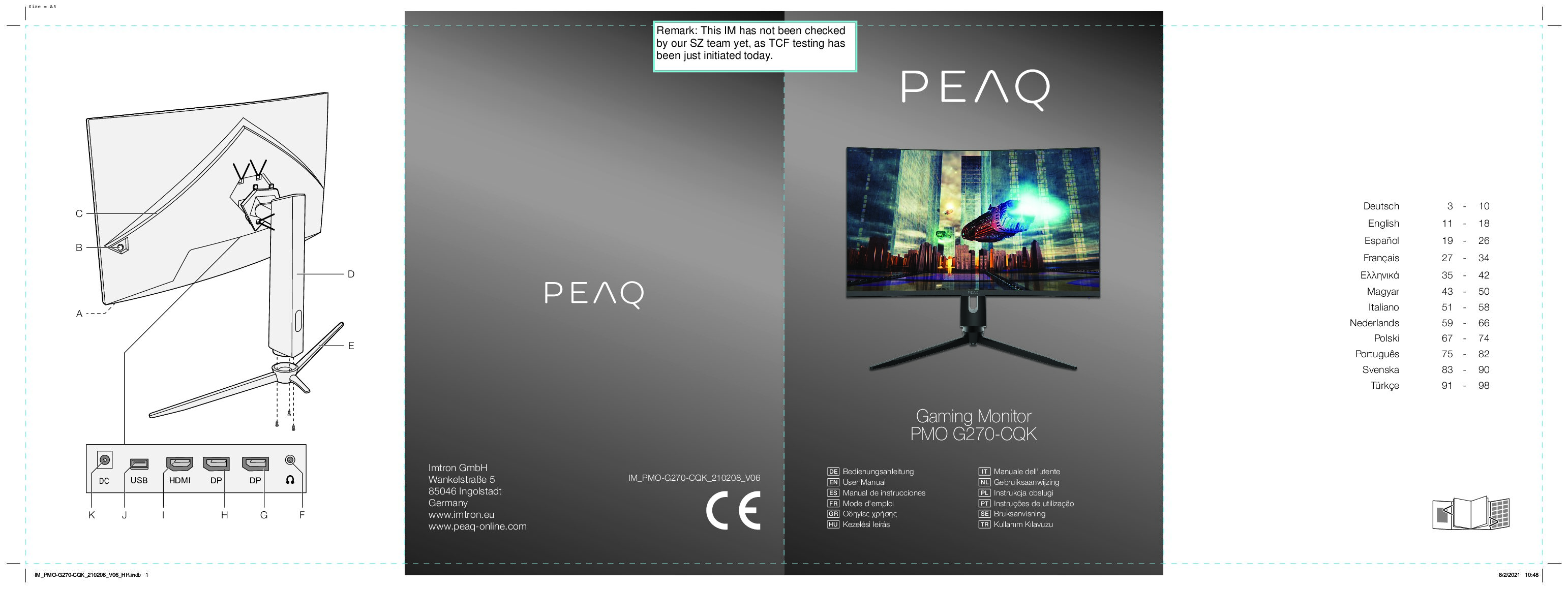Peaq PMO G270-CQK Bedienungsanleitung