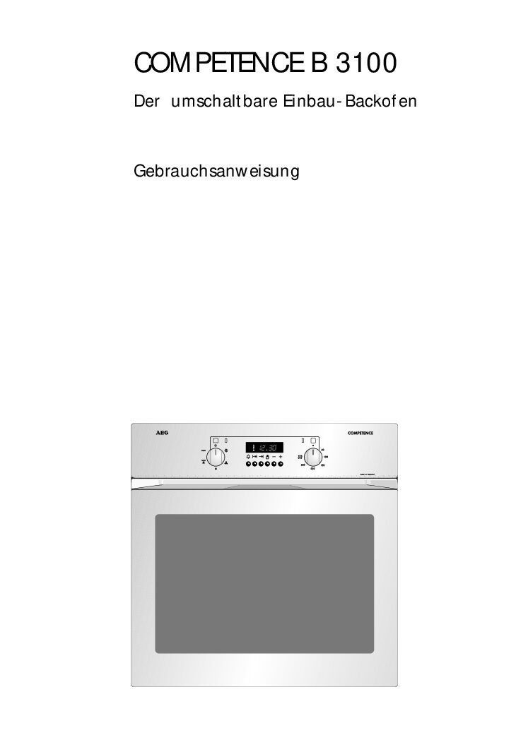 AEG COMPETENCE B 3100 Bedienungsanleitung 