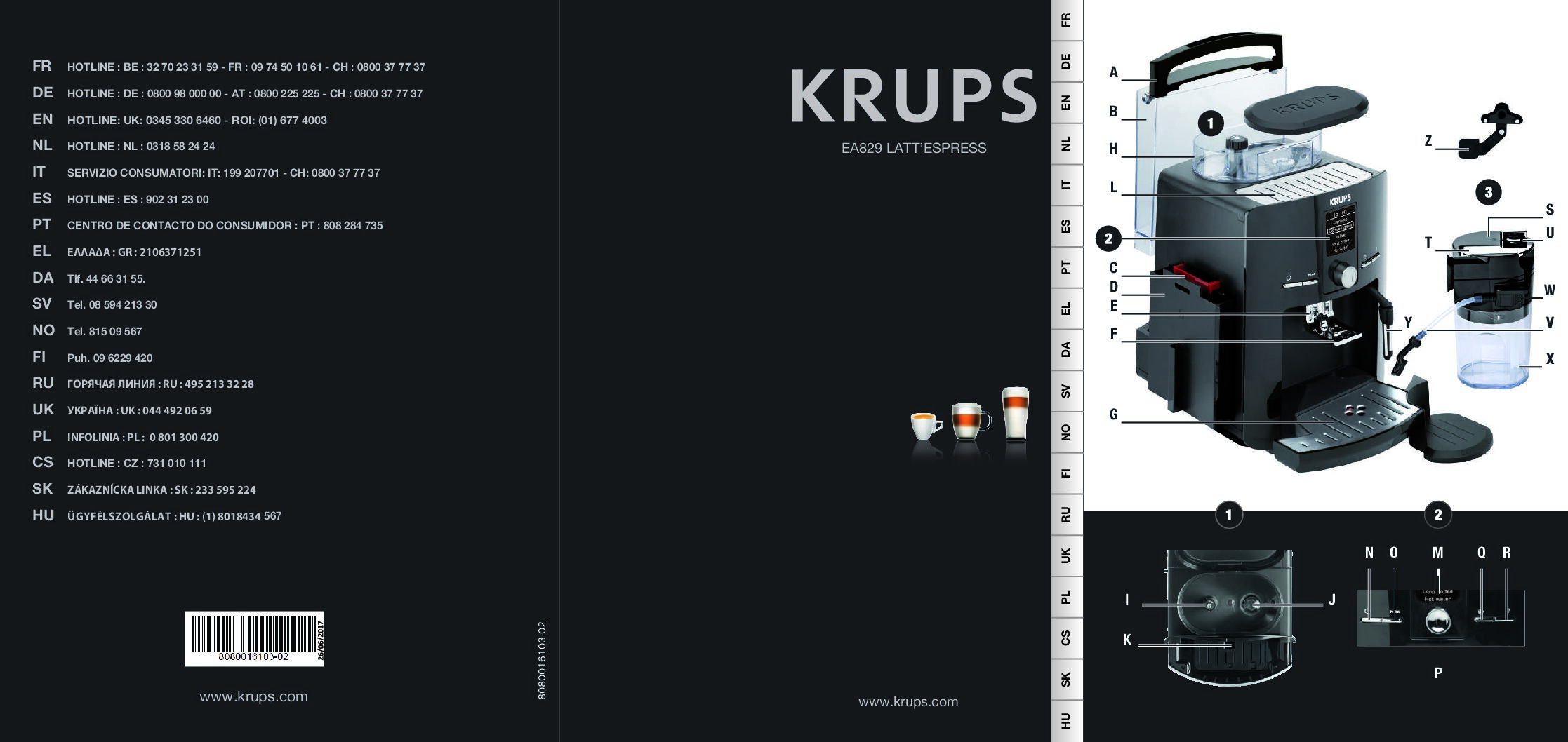 Krups EA82FD - QUATTRO FORCE Bedienungsanleitung