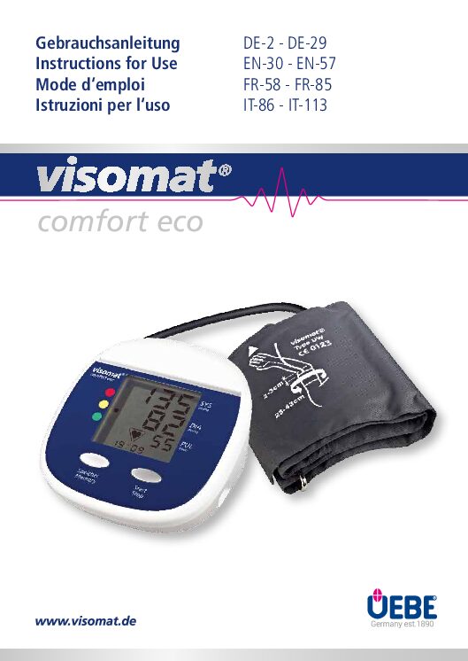 Uebe Visomat Comfort Eco Bedienungsanleitung