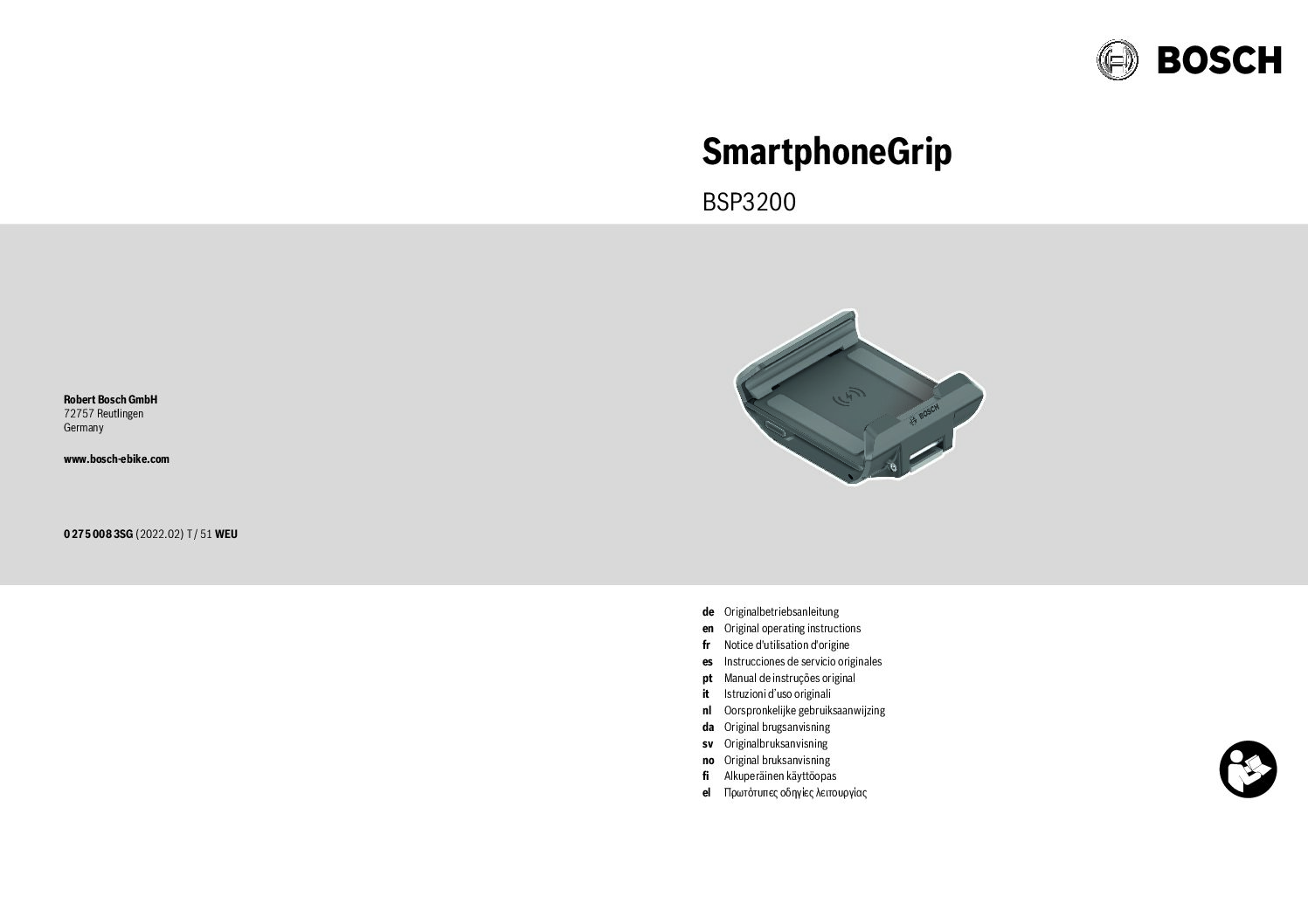 Bosch Smartphone Grip BSP3200 Bedienungsanleitung 