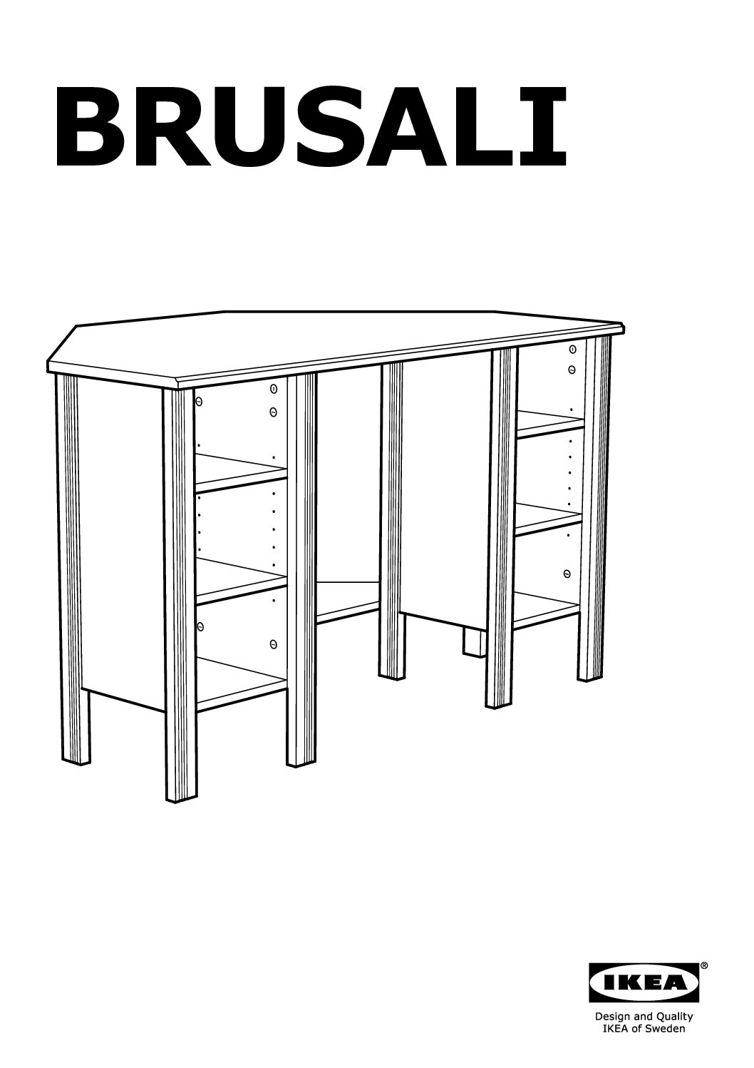 Ikea BRUSALI 103.049.92 Hoekbureau Bedienungsanleitung