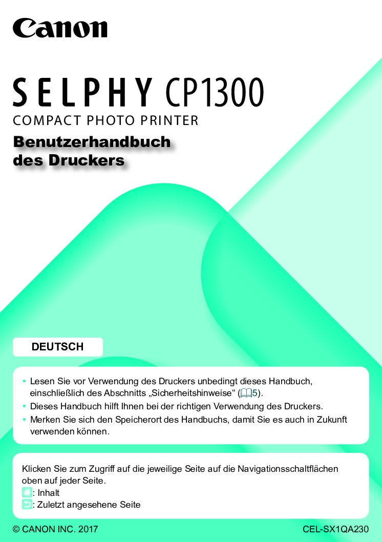 Canon SELPHY CP1300 Bedienungsanleitung