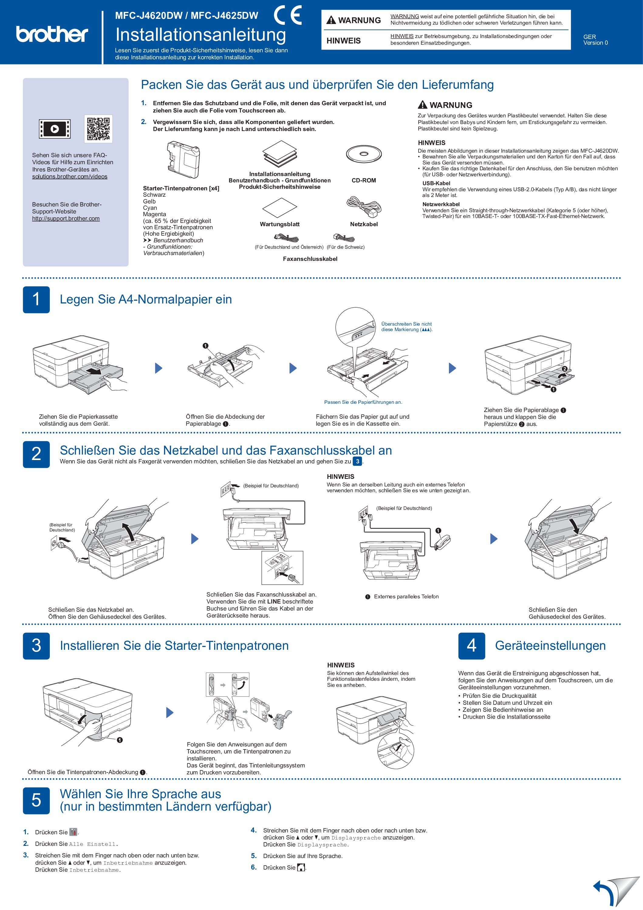 Brother MFC-J4620DW Bedienungsanleitung 