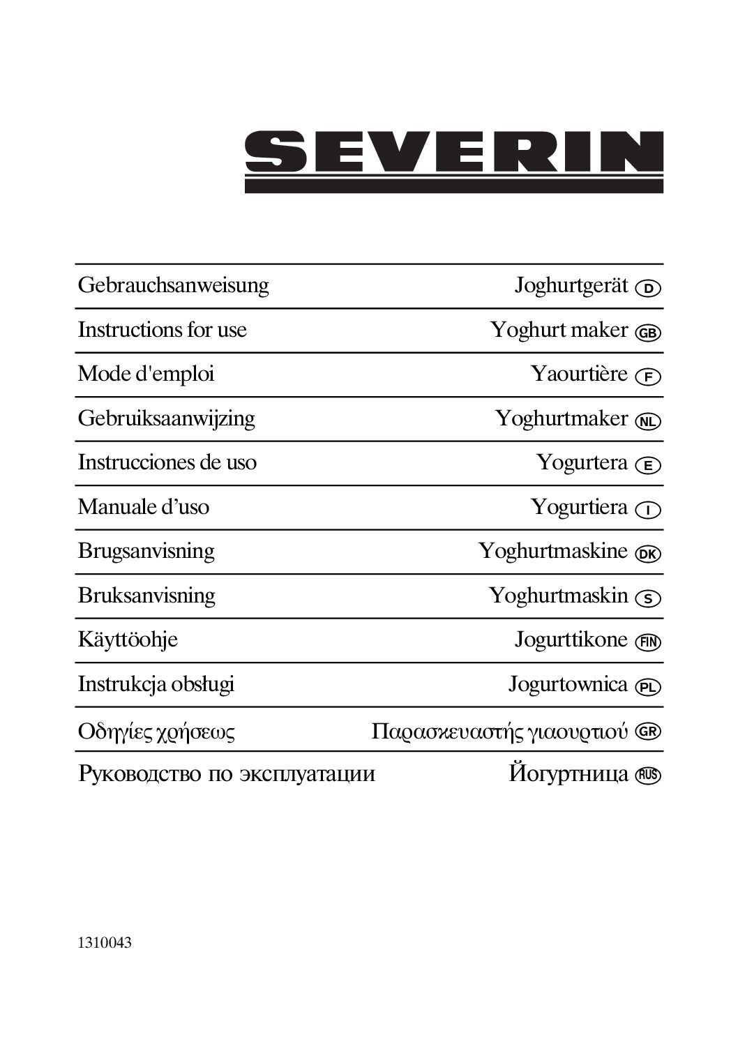 Severin JG 3519 Bedienungsanleitung