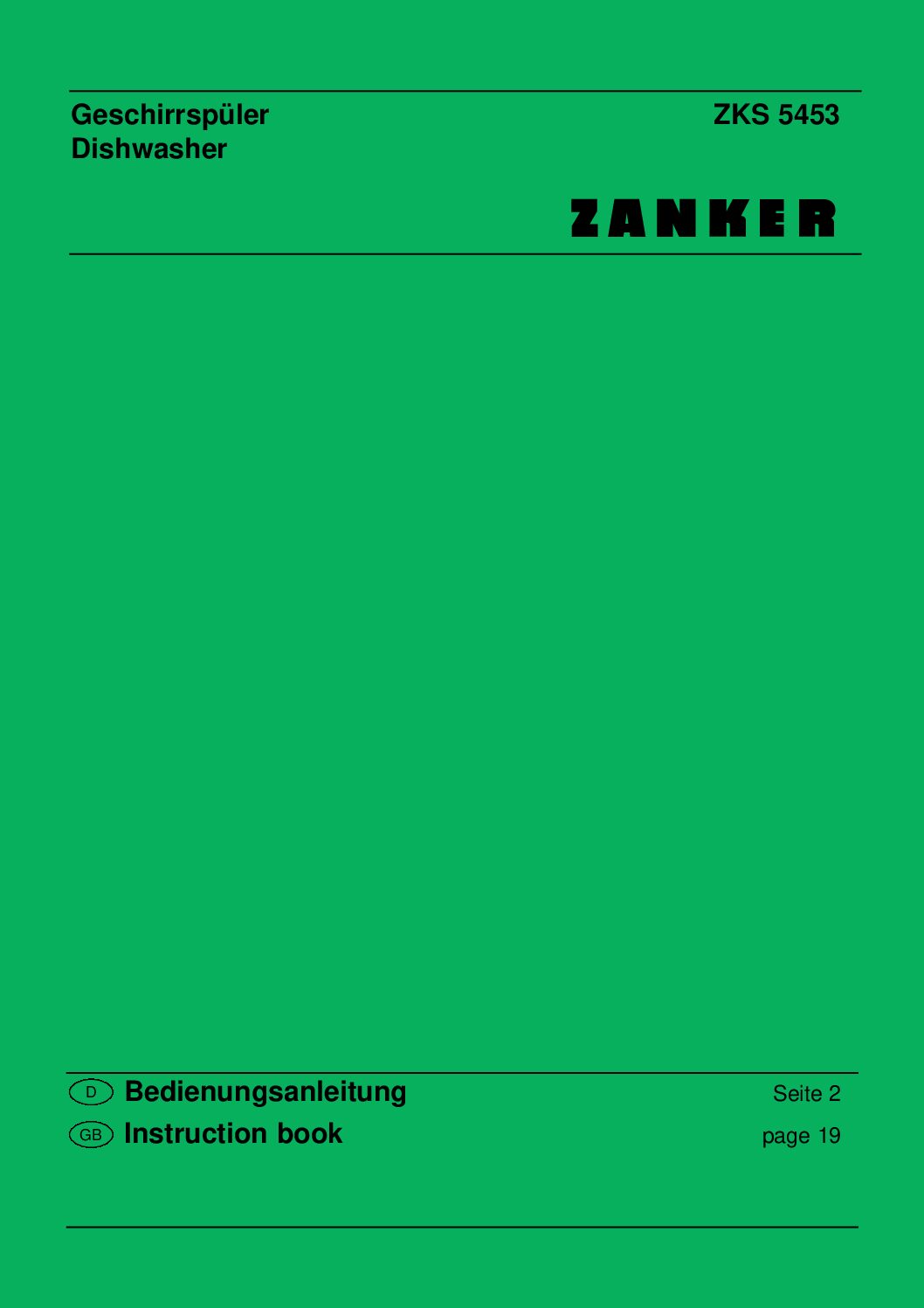 Zanker ZKS5453X Bedienungsanleitung