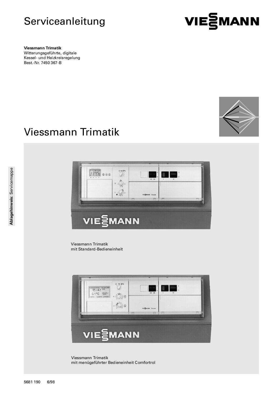 Viessmann Trimatik 7450 367B Bedienungsanleitung
