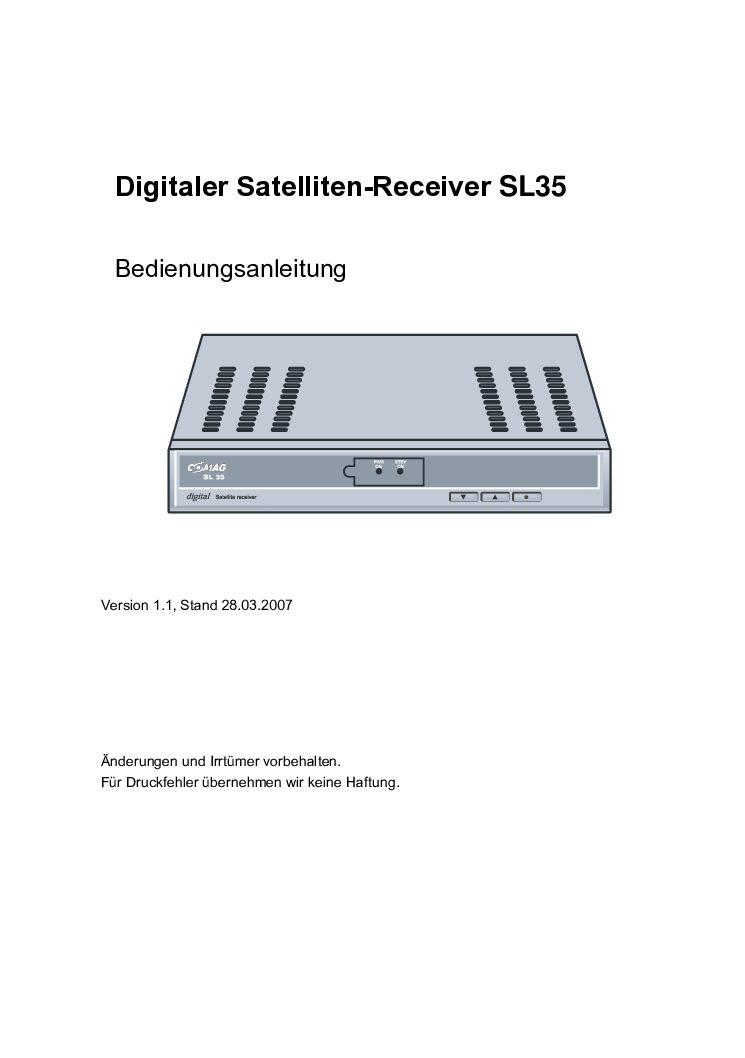 Comag SL35 Bedienungsanleitung