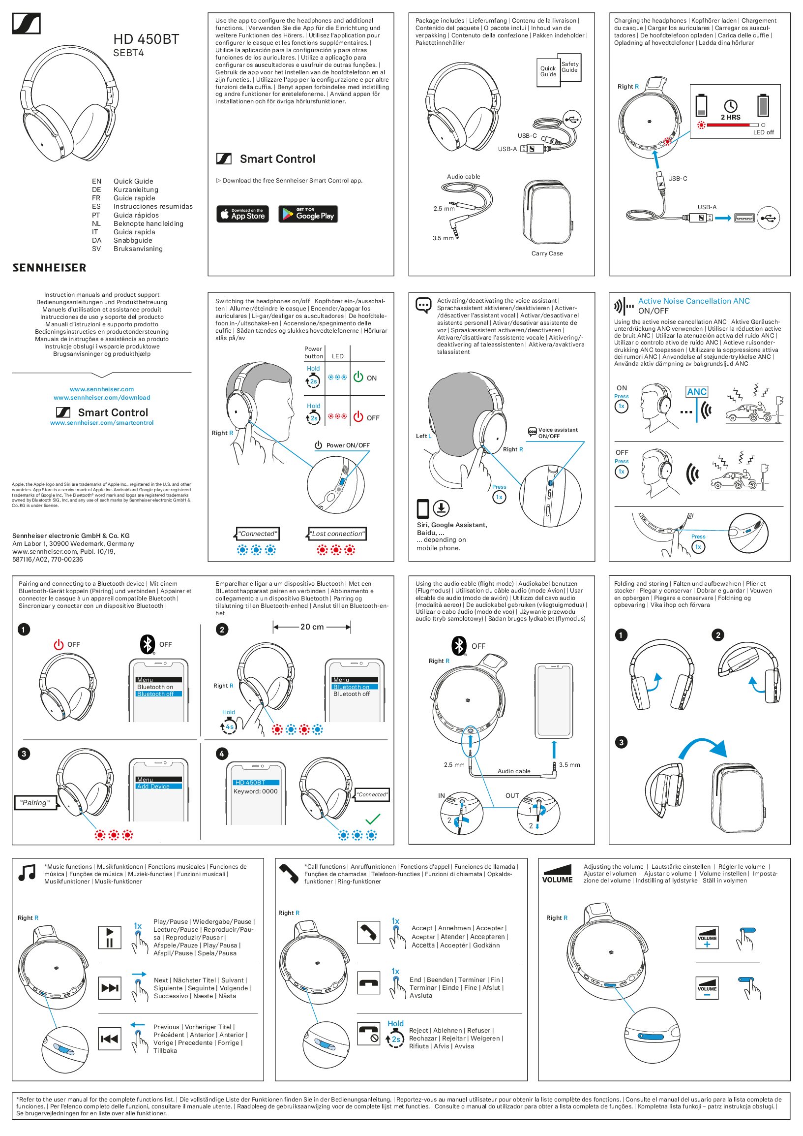 Sennheiser HD 450BT Bedienungsanleitung