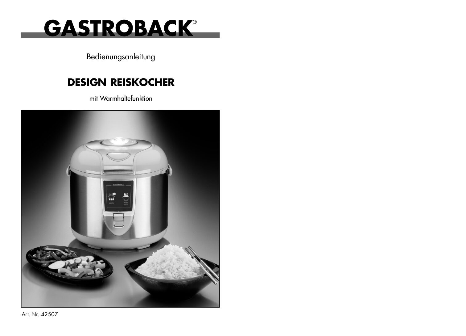 Gastroback 42507 Bedienungsanleitung