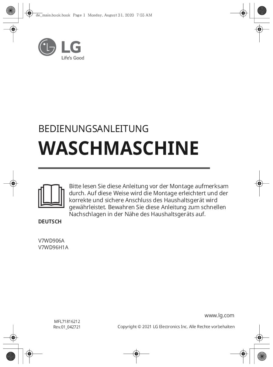 LG V7WD906A Bedienungsanleitung