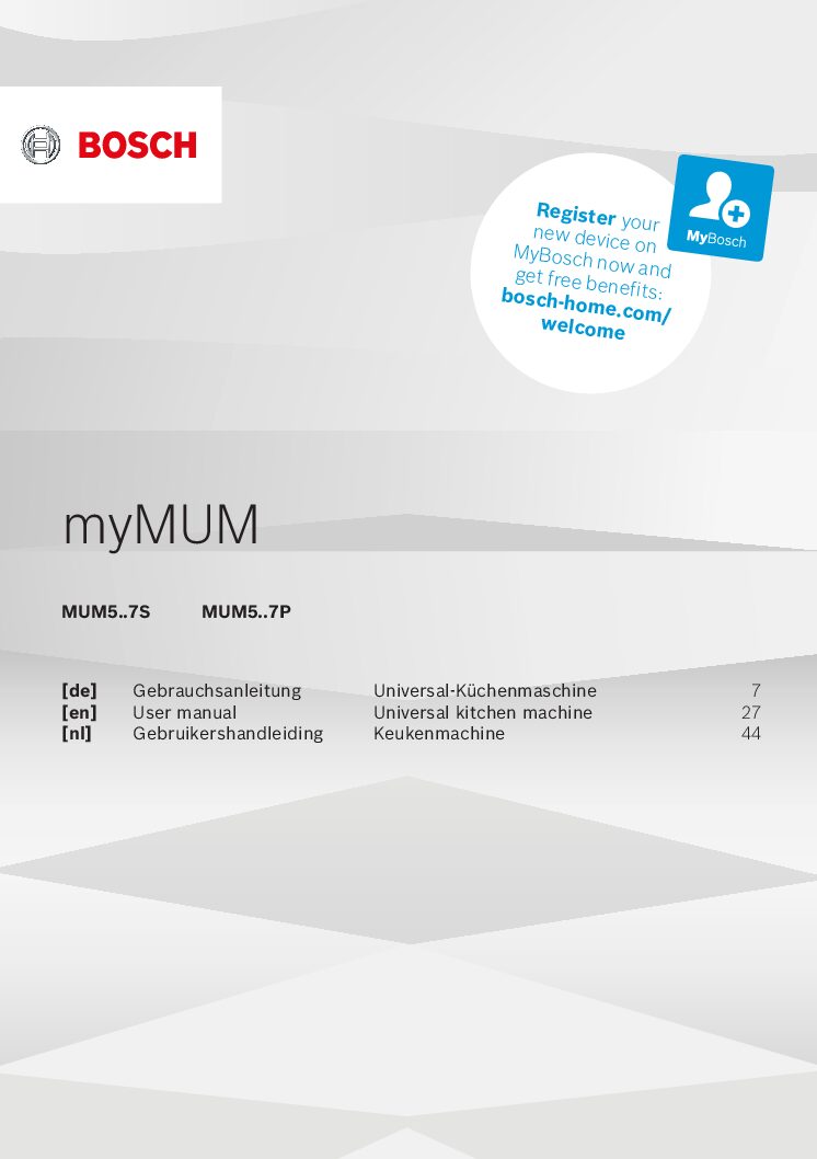 Bosch MUM5..7P Bedienungsanleitung
