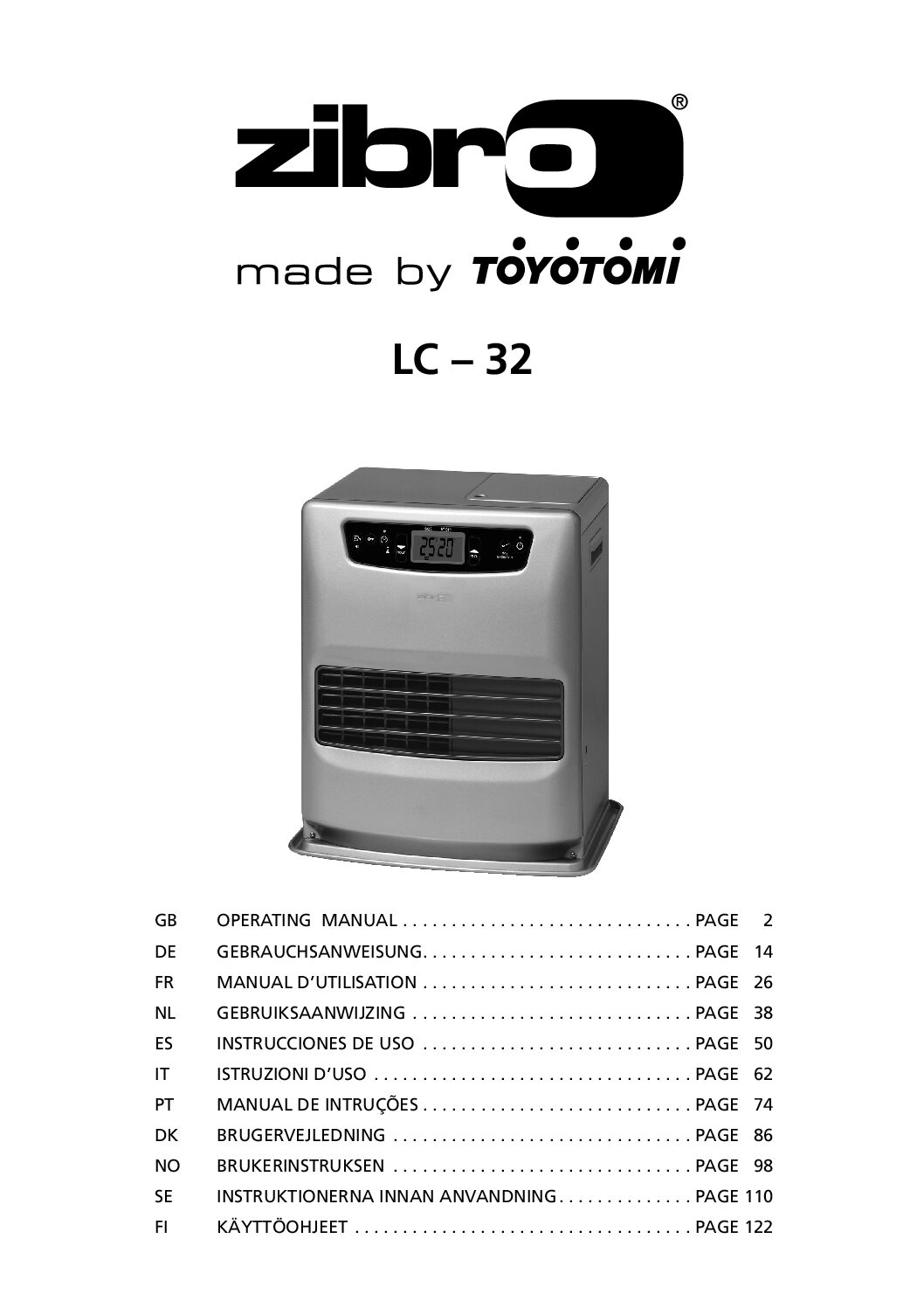 Zibro LC-32 Toyotomi Bedienungsanleitung