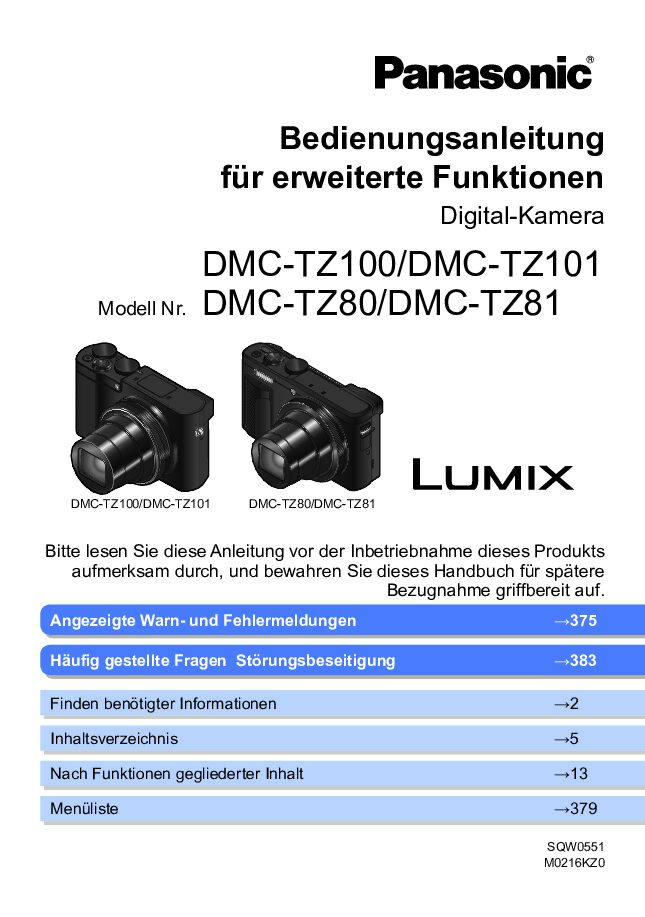 Panasonic DMC-TZ101 Bedienungsanleitung