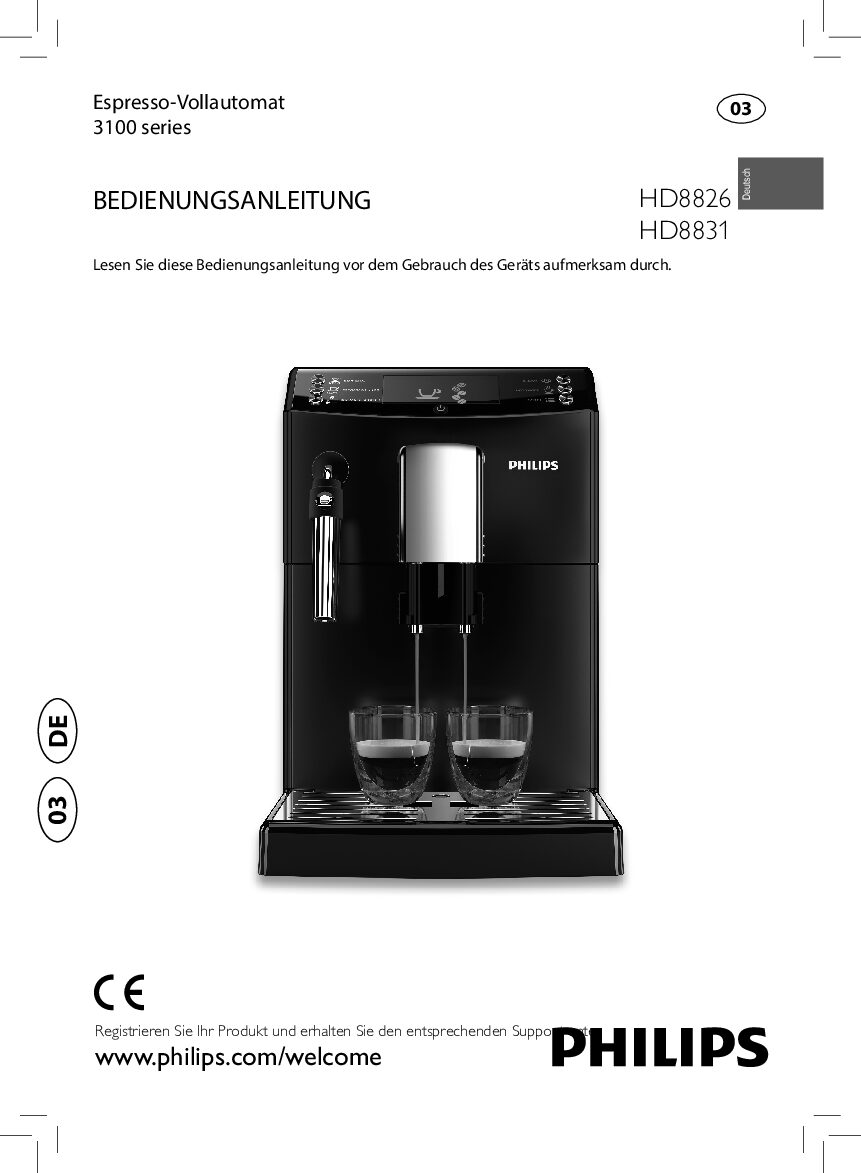 Philips HD8831 Bedienungsanleitung