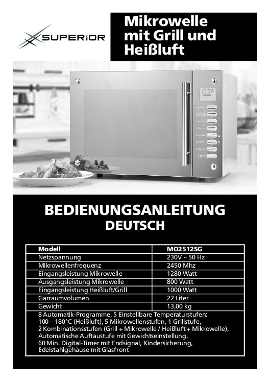 Superior Mikrowelle 3 in Bedienungsanleitung