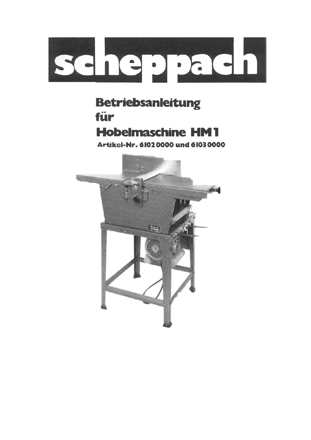 Scheppach HM1 Bedienungsanleitung