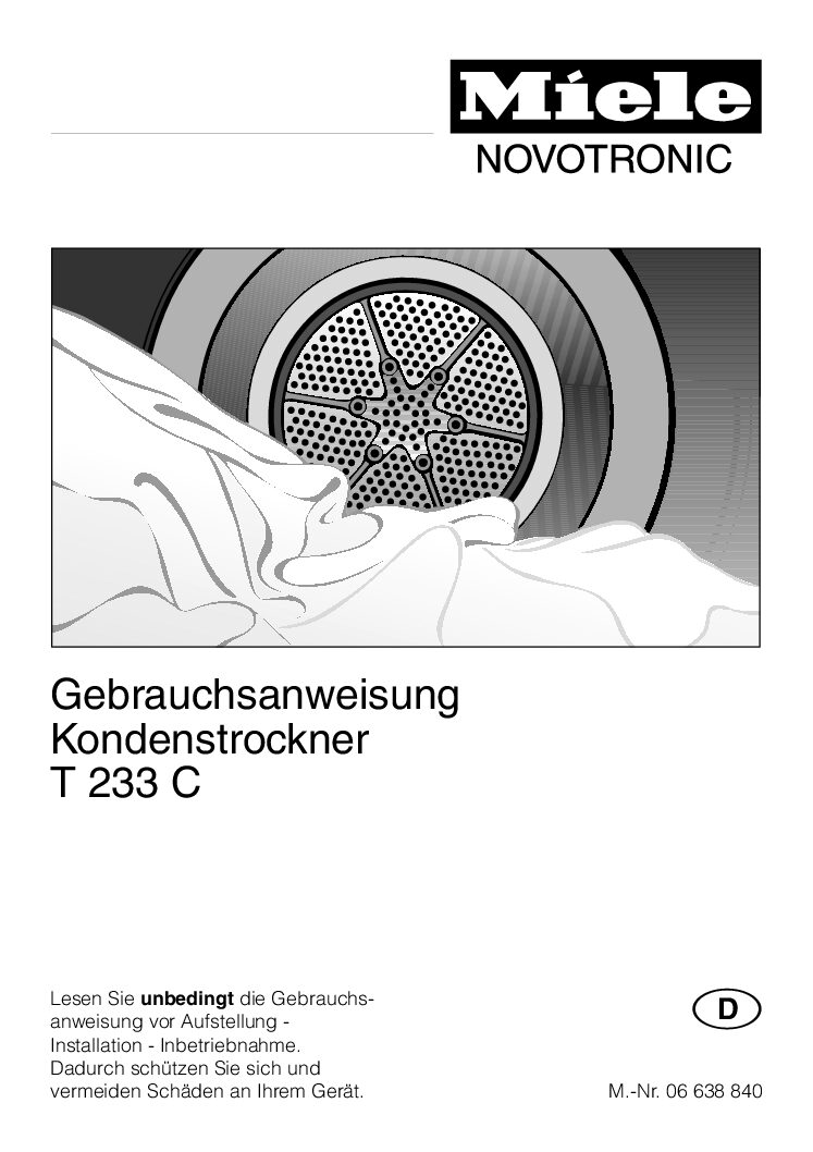 Miele t 233 c novotronic Bedienungsanleitung