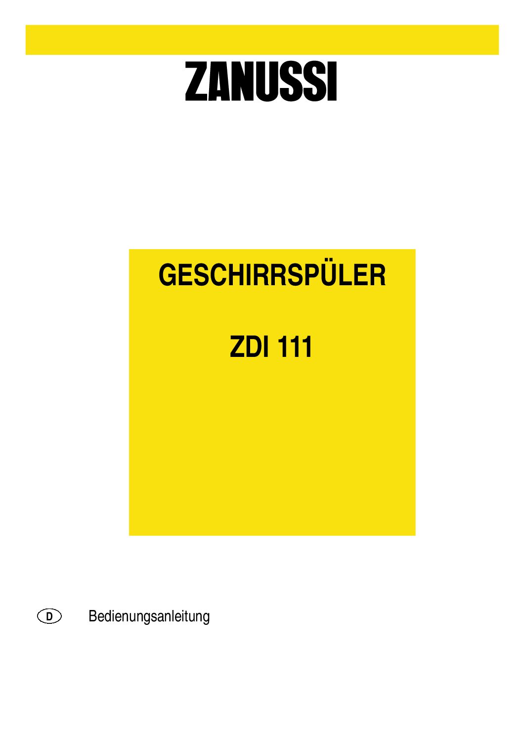 Zanussi ZDI 111 Bedienungsanleitung