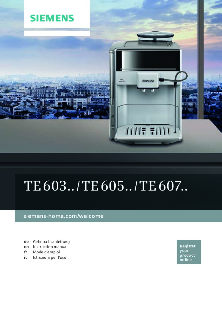 Siemens TE603201 - EQ6 Bedienungsanleitung